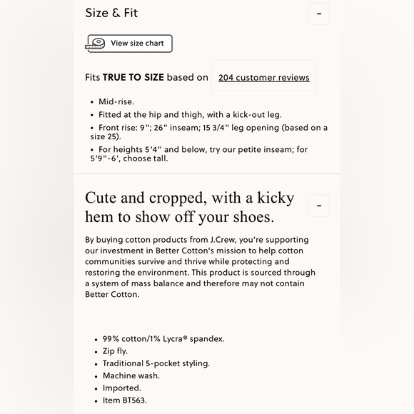 J. Crew 9” Demi Boot Cut Crop Jeans Raw Hem Size 30 Style BT563 - Picture 10 of 10